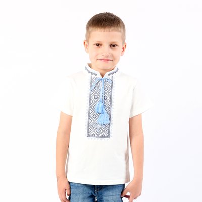 Embroidered shirt for boy Flamingo, color: Lactic, size: 116, sku 304-417