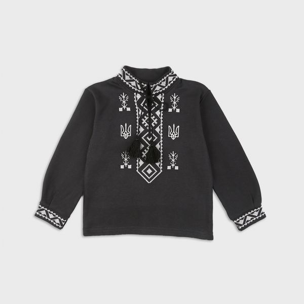 Embroidered shirt for boys from Flamingo, color: Black, size: 140, sku 791-212