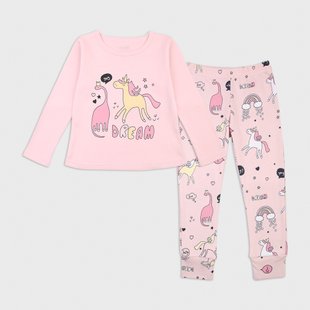 Pajamas for girls Flamingo, color: Powder, size: 116, sku 245-102