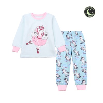 Flamingo print pajamas for girls Menthol, size: 122, sku 329-328
