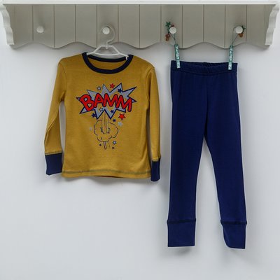 Піжама для хлопчика Фламінго, колір: Гірчичний, розмір: 98, арт. 257-1005И 257-1005И фото