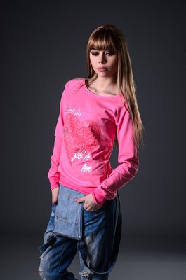 Джемпер жіночий, колір: Рожевий, розмір: M, арт. 015-333 015-333 фото