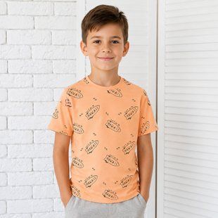 T-shirt for boys Flamingo, color: Оrange, size: 134, sku 896-124 896-124