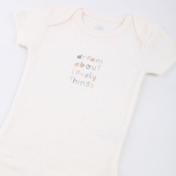 Bodysuit short sleeve Flamingo, color: Lactic, size: 86, sku 495-098 495-098