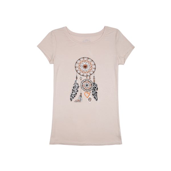 female T-shirt Beige, size: XS, sku 033-602