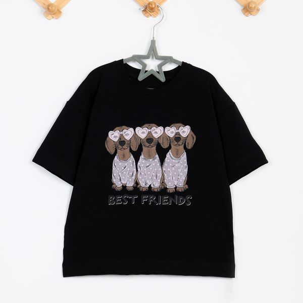 Children's T-shirt Flamingo, color: Dark blue, size: 134, sku 1005-417 1005-417