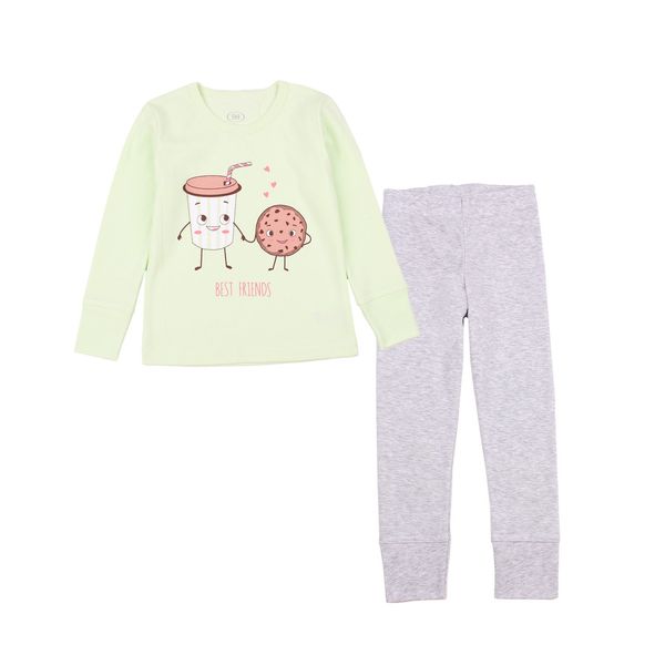Пижама с принтом для девочек Фламинго Салатовый, размер: 98, арт. 255-1005 255-1005 фото