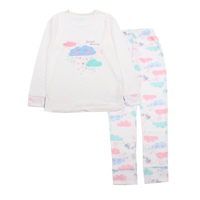 Flamingo print pajamas for girls Lactic, size: 128, sku 247-222