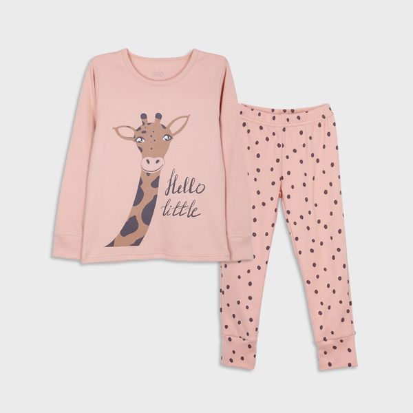 Flamingo print pajamas for girls Powder, size: 122, sku 247-086