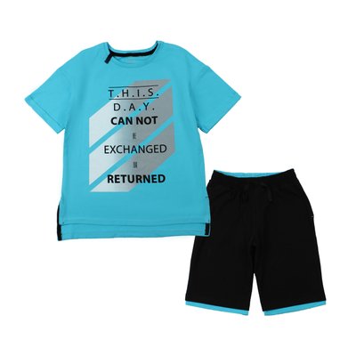 Set with a print for a boy Flamingo Turquoise, size: 98, арт. 868-417
