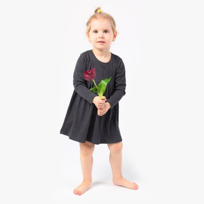 Платье для девочек Фламинго, цвет: Серый, размер: 104, арт. 100-1109 100-1109 фото