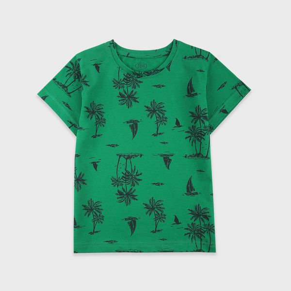 Children's T-shirt Flamingo, color: Green, size: 98, sku 864-117