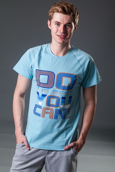 man's T-shirt StreetStyle Light blue, size: S, sku 993-114
