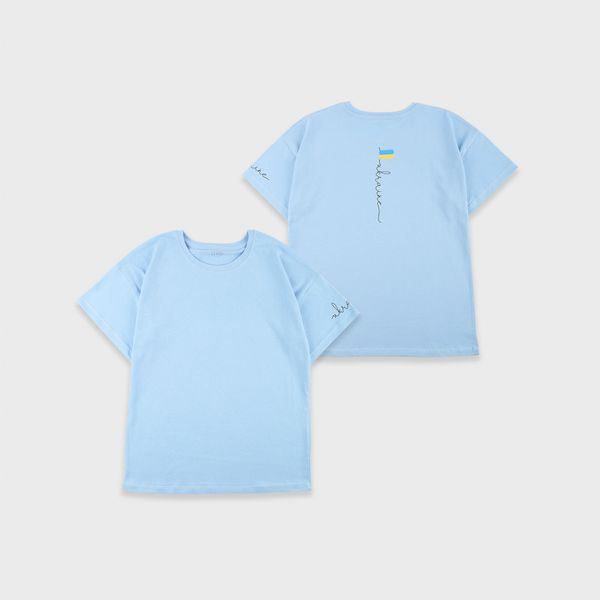 T-shirt for girls for Flamingo, color: Blue, size: 152, sku 778-110