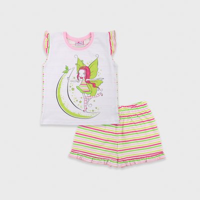Flamingo print pajamas for girls, color: Lettuce, size: 110, sku 294-117