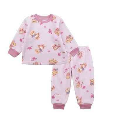 Fleece set for girls Flamingo, color: Pink, size: 80, sku 347-1404