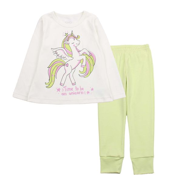 Пижама с принтом для девочек Фламинго Белый, размер: 98, арт. 245-212 245-212 фото