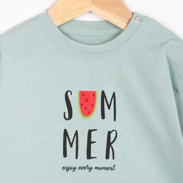 T-shirt for boy Flamingo, color: Mint, size: 74, sku 324-114 324-114