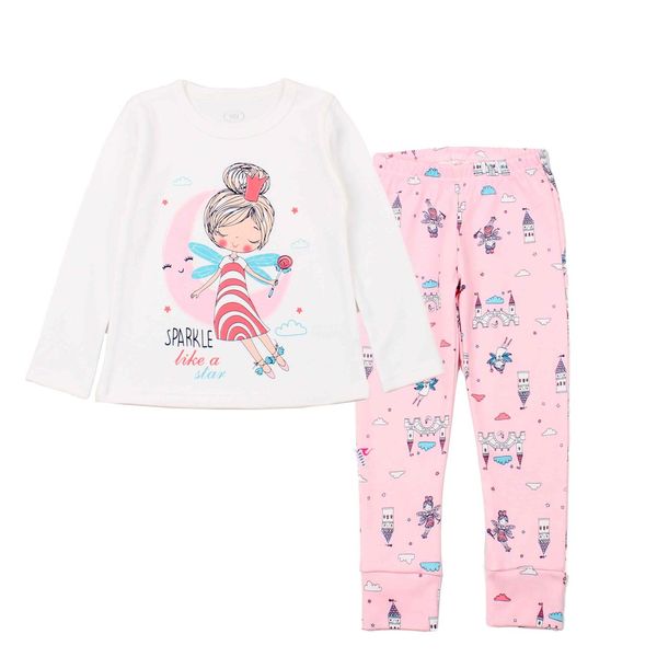 Піжама для дівчаток Фламінго, колір: Молочний, розмір: 98, арт. 245-222 245-222 фото