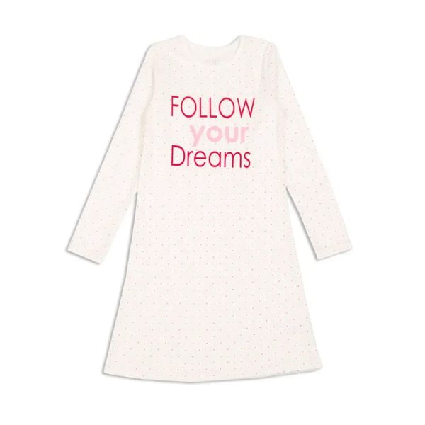 Нічна сорочка для дівчинки Фламінго, колір: Молочний/рожевий, розмір: 104, арт. 234-222-6 234-222-6 фото
