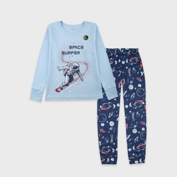 Pajamas for boys Flamingo, color: Light blue, size: 122, sku 249-086