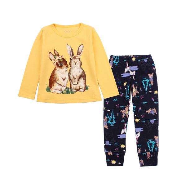 Pajamas with a print for girls Flamingo Yellow, size: 98, sku 245-222