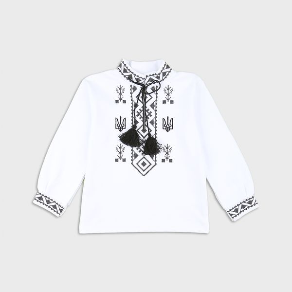 Embroidered shirt for boys from Flamingo, color: Black, size: 140, sku 791-212