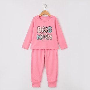 Flamingo pajamas for girls, color: Dark-pink, size: 116, sku 245-135 245-135