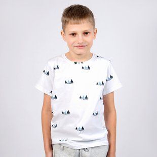 Футболка с принтом для мальчика Фламинго Белый, размер: 158, арт. 864-424 864-424