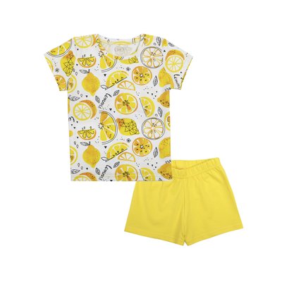 Комплект для дівчаток Фламінго з лимонним принтом, колір: Лимонний, розмір: 116, арт. 287-420 287-420 фото