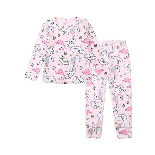 Flamingo print pajamas for girls Light pink, size: 98, sku 245-217