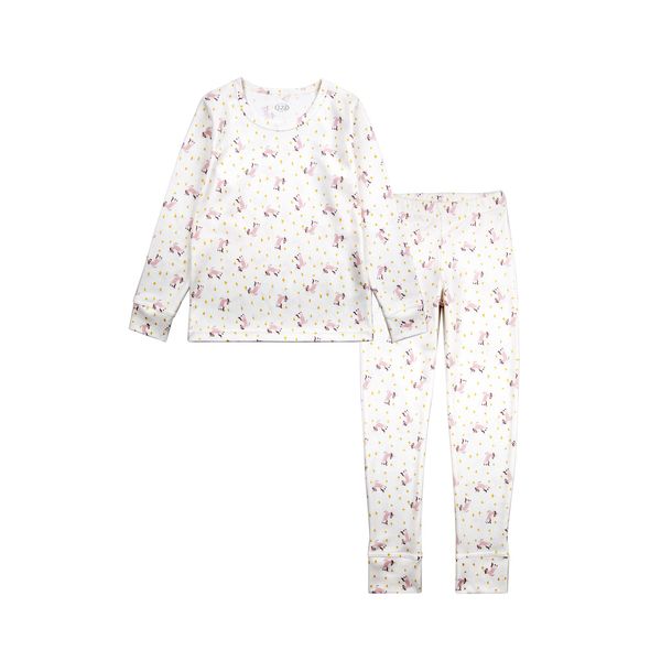 Пижама с принтом для девочек Фламинго Молочный, размер: 122, арт. 247-051 247-051 фото