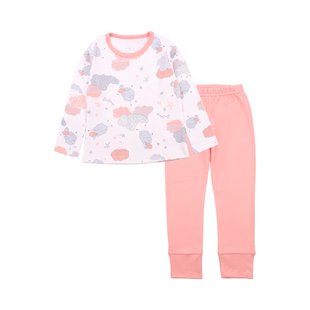 Flamingo print pajamas for girls, color: Peachy, size: 104, sku 245-217