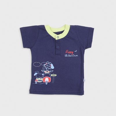 T-shirt for boy Flamingo, color: Dark blue, size: 68, sku 445-110