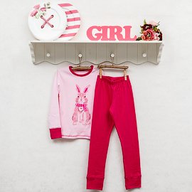 Піжама для дівчаток Фламінго, колір: Темно-рожевий, розмір: 122, арт. 262-1005К 262-1005К фото