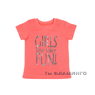 T-shirt for girls for Flamingo Coral, size: 116, sku 987-110 987-110