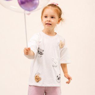 Футболка детская Фламинго, цвет: Молочный , размер: 110, арт. 1070-416 1070-416