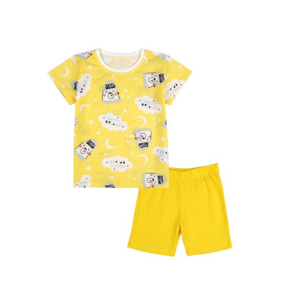 Піжама з принтом для дівчаток Фламінго, колір: Жовтий, розмір: 98, арт. 221-108 221-108 фото