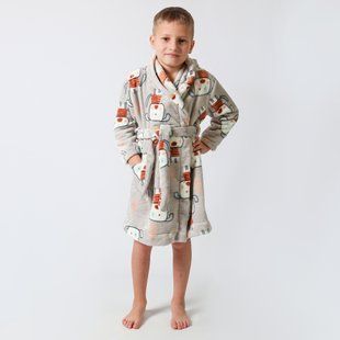 Bathrobe for boys Flamingo, color: Gray, size: 110, sku 882-910 882-910