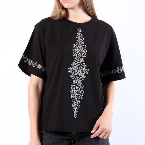 Women's T-shirt ZAVA, color: Black, size: L, sku 107-417