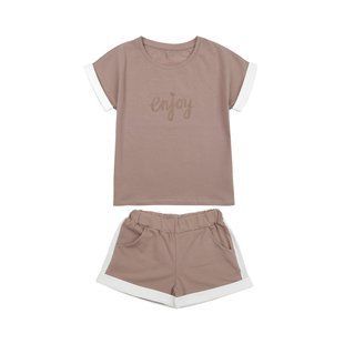 Flamingo print set for girls Brown, size: 152, sku 837-416 837-416