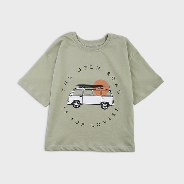 T-shirt for boy Flamingo, color: Khaki, size: 110, sku 927-100 927-100