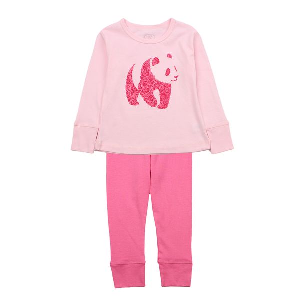 Пижама з принтом для дівчаток Фламінго, колір: Світло-рожевий , розмір: 92, арт. 255-1005 255-1005 фото