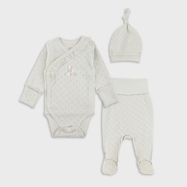 Flamingo 3-piece girls set, color: Pistachio, size: 56, sku 209-098