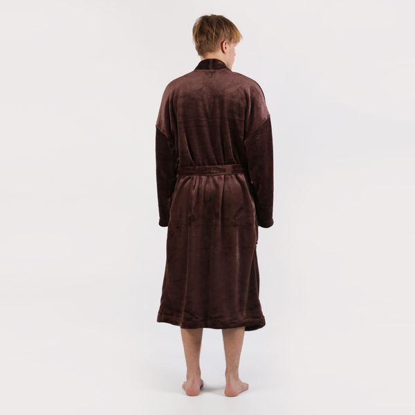 Чоловічий халат на запах, колір: Коричневий, розмір: XL-XXL, арт. 063-909 063-909