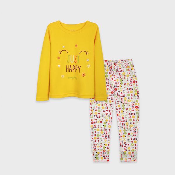 Піжама для дівчаток Фламінго, колір: Жовтий, розмір: 98, арт. 245-075 245-075 фото