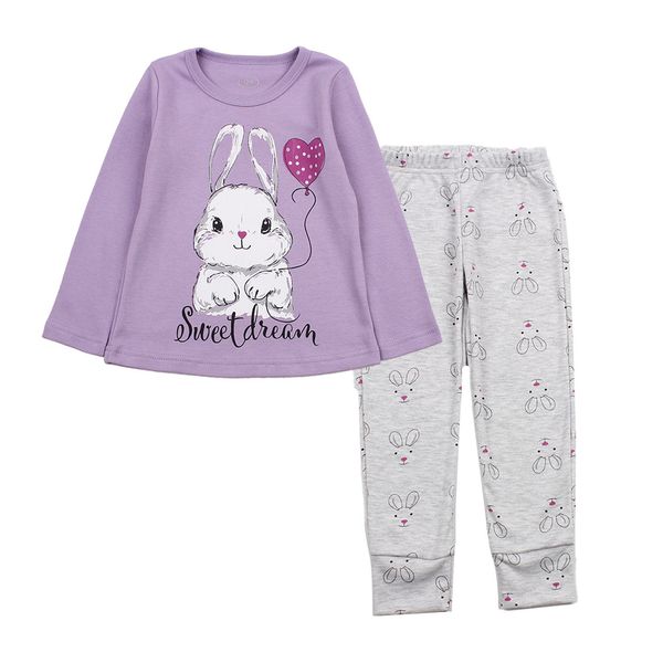 Pajamas with a print for girls Flamingo Lilac, size: 98, sku 245-222