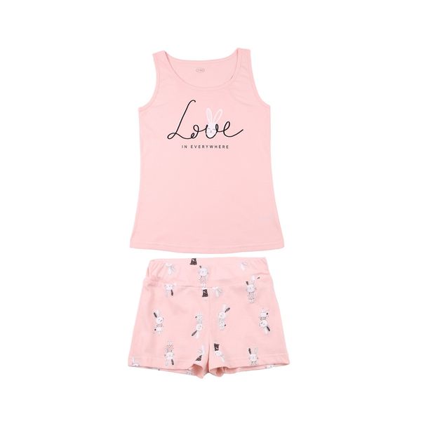 Пижама с принтом для девочек Фламинго Персиковый, размер: 164, арт. 242-125 242-125 фото