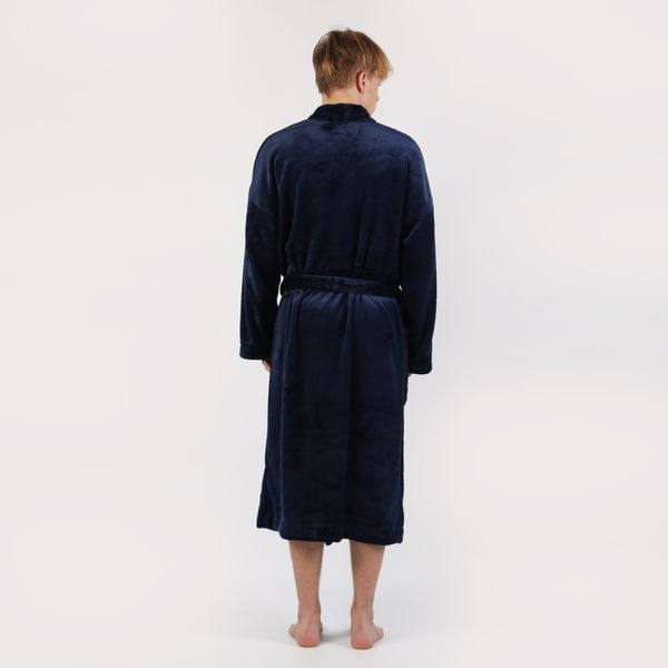 Men's bathrobe, color: Dark blue, size: XL-XXL, sku 063-909