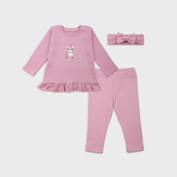 Комплект для девочек Фламинго Пепельно-розовый, размер: 68, арт. 355-1109 355-1109 фото